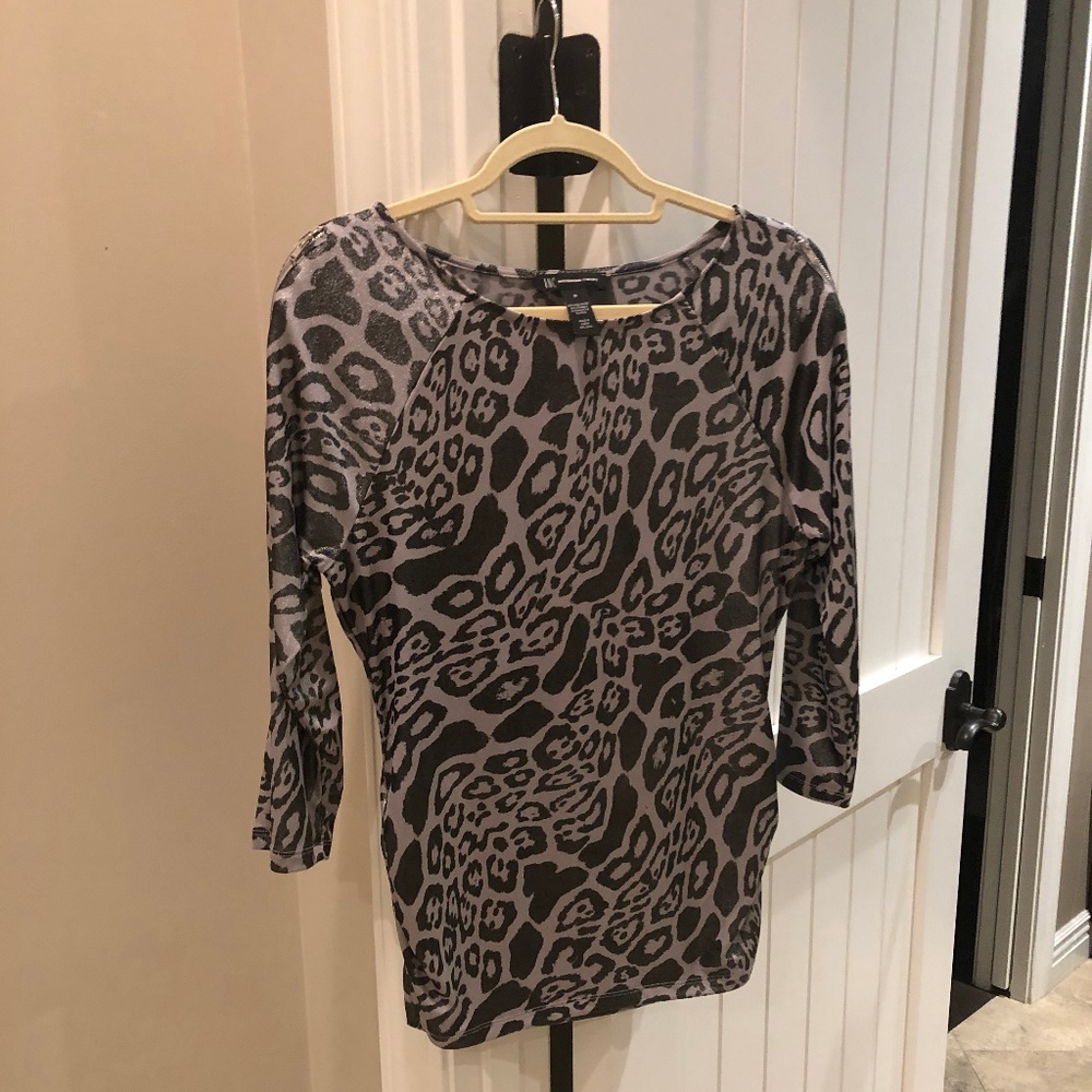 INC Pullover Top with Zipper Trim